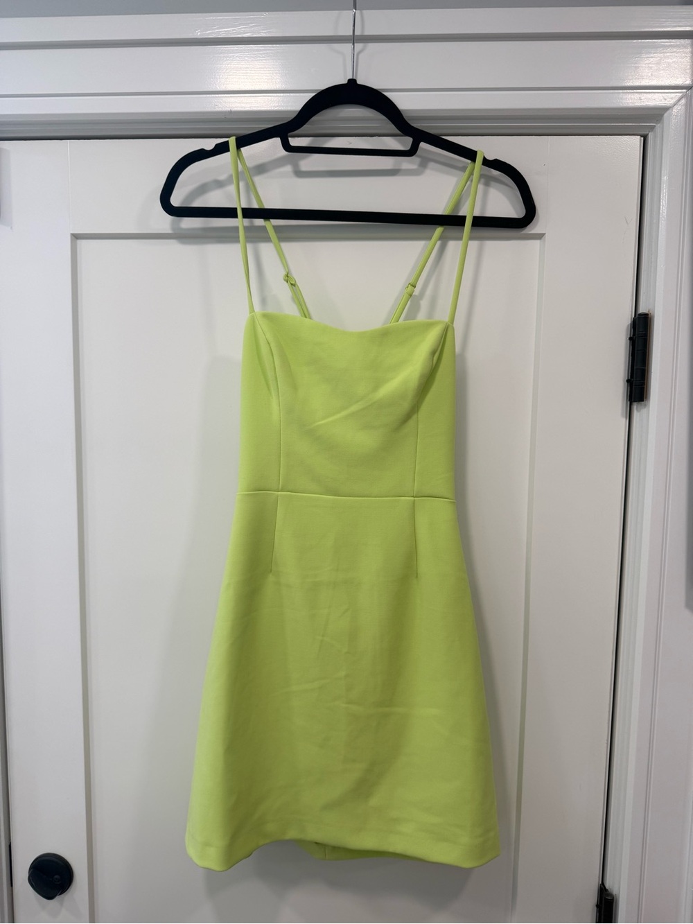 French Connection Neon Lime Spaghetti Strap Mini Dress